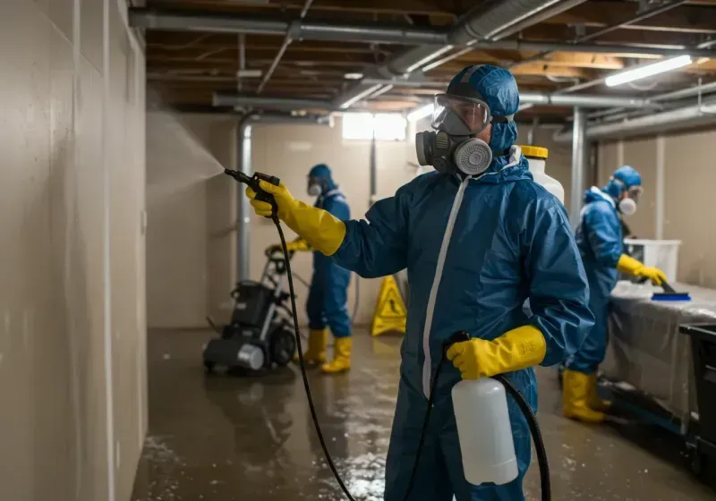 Basement Sanitization and Antimicrobial Treatment process in Rushville, IN