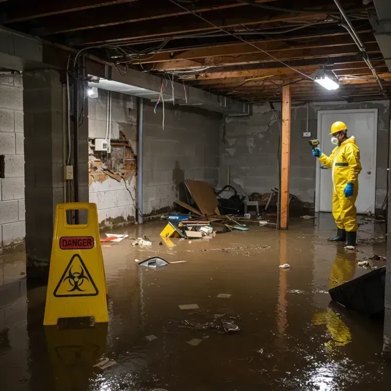 Flooded Basement Electrical Hazard in Rushville, IN Property