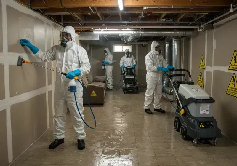 Basement Moisture Removal and Structural Drying process in Rushville, IN